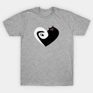 Ghost and Cat Love T-Shirt